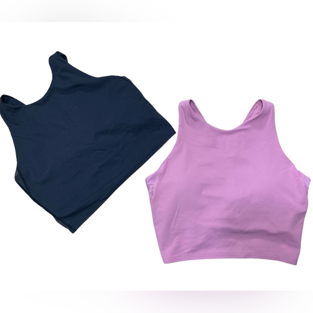 Avia  2pcs Crop Sports Bra Pink And Black Wire free Size S (A -C)